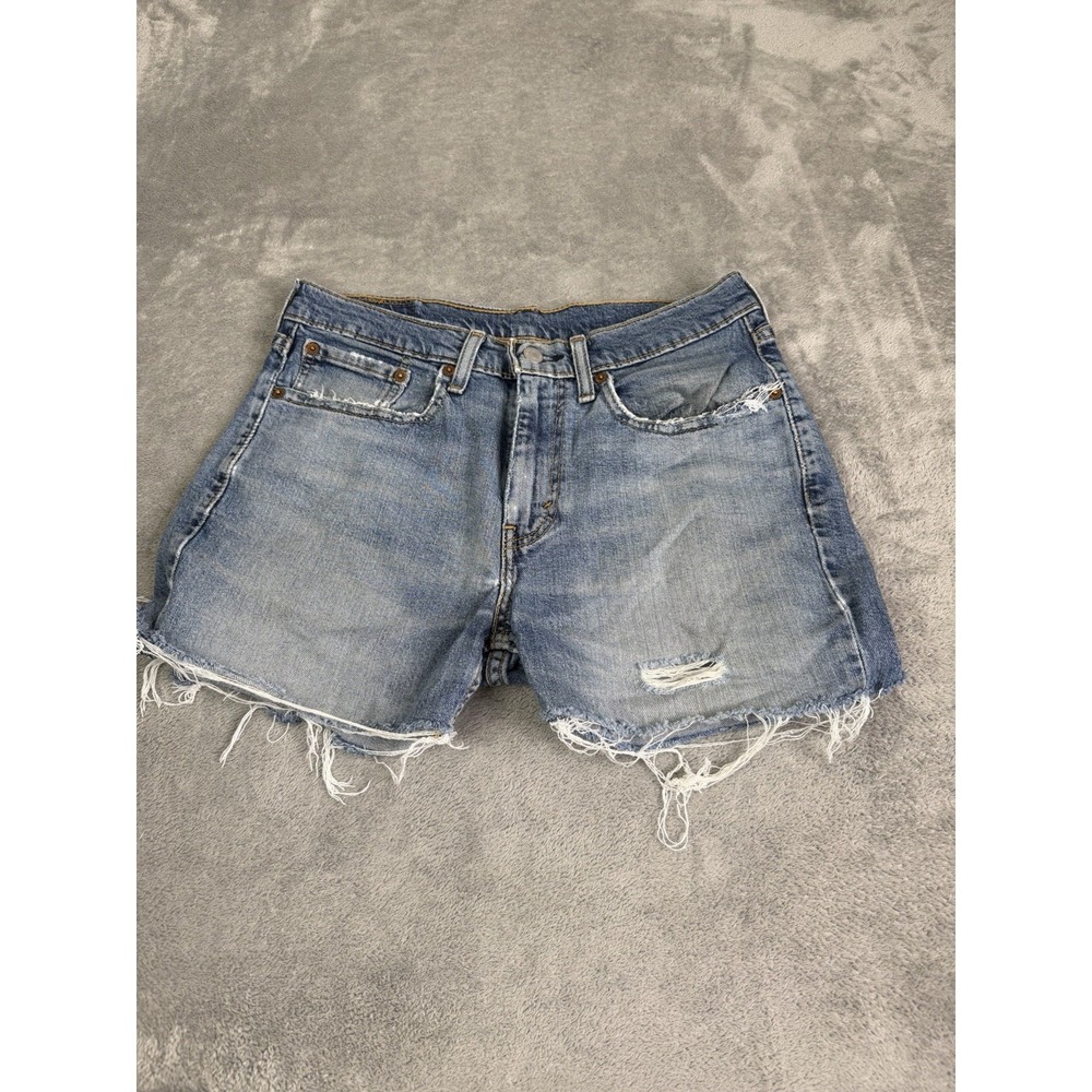 Levi's Light Blue Distressed Denim Jean Shorts